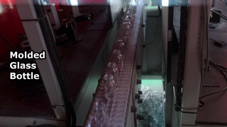 Online-inspectie voor gegoten glazen flessen