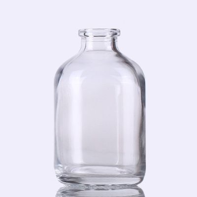 50 ml Een doorzichtige gegoten glazen injectieflacon USP type II met 20 mm hals